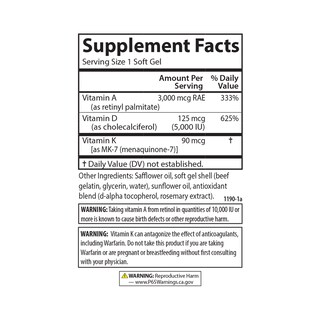 Foto 4 | Foto 4 | Vitaminas A / D3 / K2 Carlson 60 Cápsulas Blandas - Venta Internacional