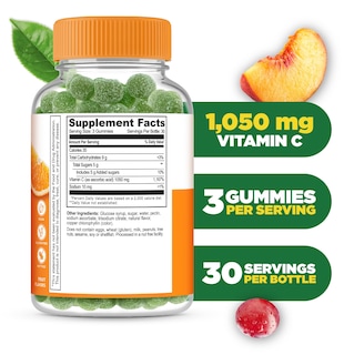 Foto 2 | Foto 2 | Suplemento Gomoso De Vitamina C, 1050 Mg, Ayuda Al Sistema Inmunitario - Venta Internacional.