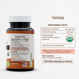 Foto 2 | Foto 2 | Suplemento Alimenticio Secrets Of The Tribe Thyme Organic 60 Cápsulas - Venta Internacional