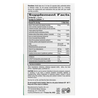 Foto 2 | Foto 2 | Suplemento Country Life Coenzyme B-complex Advanced 60 Cápsulas - Venta Internacional.