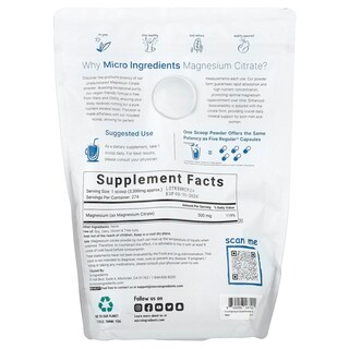 Foto 2 | Foto 2 | Microingredientes De Citrato De Magnesio, 907 G, Polvo Sin Sabor - Venta Internacional.