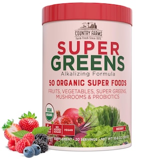Foto 1 | Foto 1 | Super Greens Drink Country Farms, Sabor A Bayas Orgánicas, 150 G - Venta Internacional.