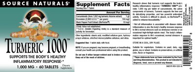 Foto 5 | Foto 5 | Supplement Source Naturals Turmeric 1000 60 Comprimidos - Venta Internacional.