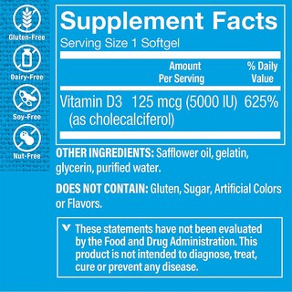 Foto 3 | Foto 3 | Complementa La Cápsula Blanda De Vitamina D3 De 5000 Ui De Vitamin Shoppe - Venta Internacional.