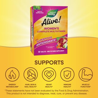 Foto 4 | Foto 4 | ¡multivitamínico Nature's Way Alive! 50 Comprimidos Completos Para Mujeres - Venta Internacional.