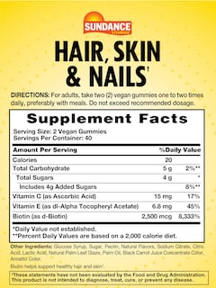 Foto 2 | Foto 2 | Suplemento Sundance Para Cabello, Piel Y Uñas: Gomitas Con Biotina, 2500 Mcg - Venta Internacional.