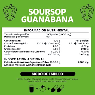 Foto 6 | Foto 6 | Suplemento Alimenticio Beyond Vitamins Soursop Guanábana Orgánica 180 Cápsulas