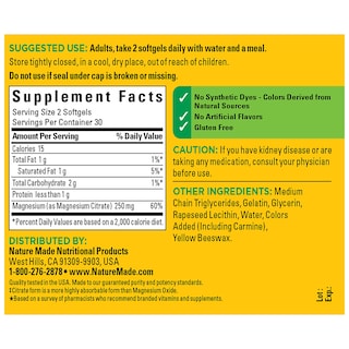 Foto 5 | Foto 5 | Suplemento De Citrato De Magnesio Nature Made 250 Mg 60 Cápsulas Blandas - Venta Internacional.