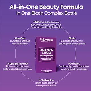Foto 3 | Foto 3 | Suplemento Rejuvicare Para Cabello, Piel Y Uñas, 60 Cápsulas Veganas - Venta Internacional.