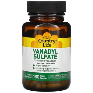 Foto 1 | Foto 1 | Suplemento Country Life Sulfato De Vanadilo 180 Cápsulas Veganas - Venta Internacional.