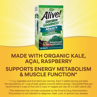 Foto 3 | Foto 3 | ¡multivitamínico Nature's Way Alive! Garden Goodness Men 60 Comprimidos - Venta Internacional.