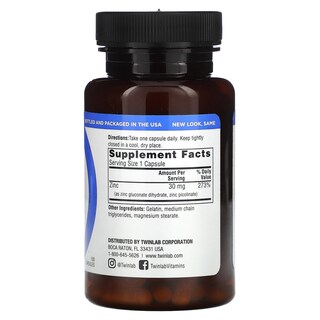 Foto 2 | Foto 2 | Suplemento Twinlab Zinc Caps 30 Mg 100 Cápsulas - Venta Internacional.
