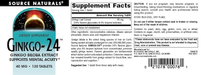 Foto 4 | Foto 4 | Supplement Source Naturals Ginkgo-24 Ginkgo Biloba 40 Mg 120 Comprimidos - Venta Internacional.