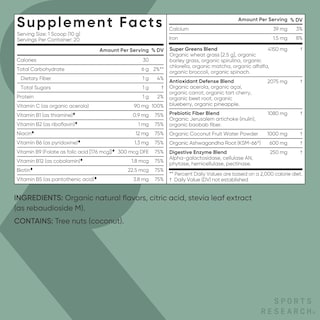 Foto 5 | Foto 5 | Superfood Powder Sports Research Organic Greens, 20 Porciones - Venta Internacional.