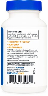 Foto 5 | Foto 5 | Suplemento Nutricost Lactobacillus Acidophilus 10b Cfu 120 Cápsulas - Venta Internacional.