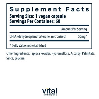 Foto 2 | Foto 2 | Suplemento Vital Nutrients Dhea 50 Mg Vegano 60 Cápsulas - Venta Internacional.