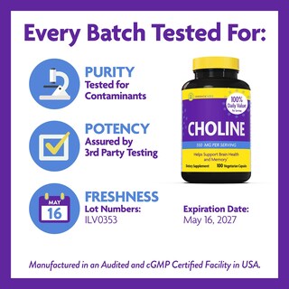 Foto 6 | Foto 6 | Suplemento De Colina Innovixlabs 550 Mg De Bitartrato De Colina Puro - Venta Internacional.