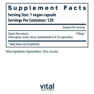 Foto 2 | Foto 2 | Suplemento Vital Nutrients Vitex 750 Caste Tree Berry 120 Cápsulas - Venta Internacional.