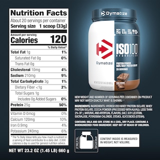 Foto 6 | Foto 6 | Brownie De Chocolate Aislado De Suero Dymatize Iso100 Con Proteína En Polvo, 20 Unidades - Venta Internacional.