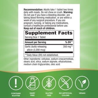 Foto 2 | Foto 2 | Suplemento Nature's Way Garlicin Cardio 350 Mg 90 Comprimidos - Venta Internacional