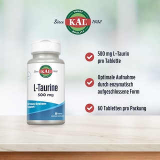 Foto 3 | Foto 3 | Suplemento Kal L-taurina de 500 Mg 60 Tabletas - Venta Internacional
