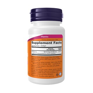 Foto 2 | Foto 2 | Suplementos Now Foods Vitamina D3 2500 Ui 180 Cápsulas Blandas - Venta Internacional.