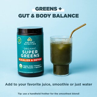 Foto 5 | Foto 5 | Polvo Alcalinizante y Desintoxicante Supergreens Ancient Nutrition 220 Ml - Venta Internacional