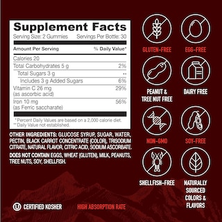 Foto 5 | Foto 5 | Suplementos De Hierro Yum-v's Strong Earth Con Gomitas De Vitamina C - Venta Internacional.