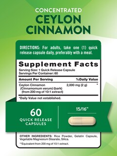 Foto 2 | Foto 2 | Suplemento Nature's Truth, Canela De Ceilán, Cápsulas De 2000 Mg - Venta Internacional.