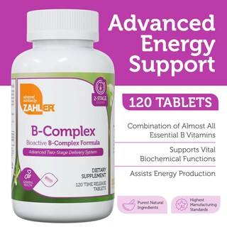 Foto 2 | Foto 2 | Suplemento De Vitaminas Del Complejo B De Zahler 120 Comprimidos - Venta Internacional.