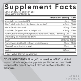 Foto 5 | Foto 5 | Supplement Sports Research Vitamina B Complex 120 Cápsulas Blandas - Venta Internacional.