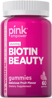 Foto 1 | Foto 1 | Gomitas De Biotina Rosa, 60 Unidades, Sin Ogm, Sin Gluten, Para El Cabello - Venta Internacional.