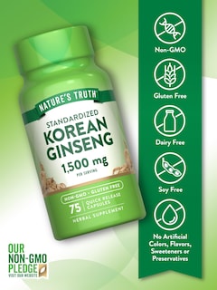 Foto 3 | Foto 3 | Suplemento Nature's Truth, Cápsulas De Ginseng Coreano, 75 Unidades - Venta Internacional.