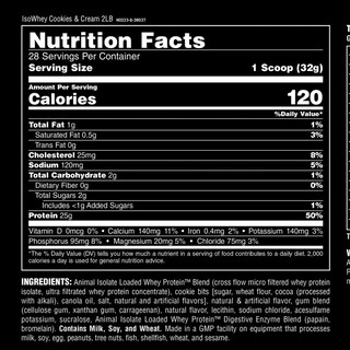 Foto 7 | Foto 7 | Proteína En Polvo Animal Whey Isolate, 907 G, Galletas Y Crema - Venta Internacional.