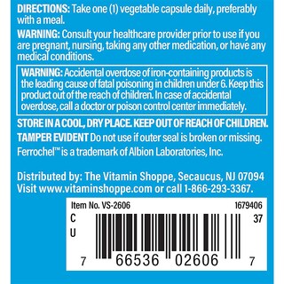 Foto 4 | Foto 4 | Suplemento The Vitamin Shoppe Comfort Iron 25 Mg 90 Cápsulas - Venta Internacional.