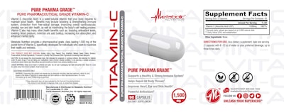 Foto 4 | Foto 4 | Vitamina C Metabolic Nutrition 1500 Mg De Ácido Ascórbico 90 Cápsulas - Venta Internacional.