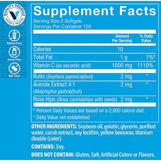 Foto 3 | Foto 3 | Suplemento De Vitamina C De The Vitamin Shoppe, 1000 Mg, 300 Cápsulas Blandas - Venta Internacional.