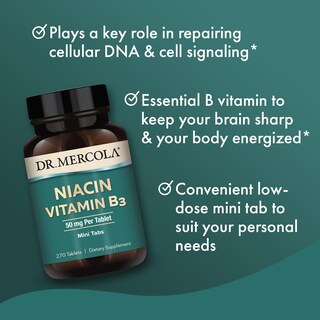 Foto 4 | Foto 4 | Suplemento Dr. Mercola Con Niacina Y Vitamina B3, 50 Mg, 270 Tabletas - Venta Internacional.