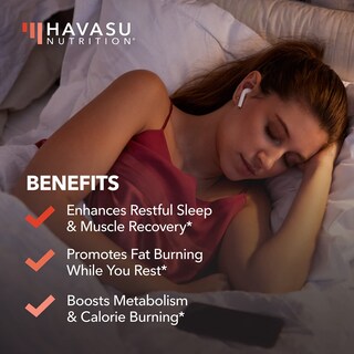 Foto 4 | Foto 4 | Cápsulas Quemadoras De Grasa Havasu Para La Noche, 60 Unidades, Con Melatonina - Venta Internacional.