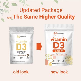 Foto 3 | Foto 3 | Suplemento De Microingredientes: Vitamina D3, 5000 Ui, 500 Cápsulas Blandas - Venta Internacional.