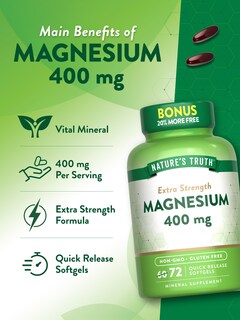 Foto 5 | Foto 5 | Suplemento Nature's Truth Magnesio 400 Mg 72 Cápsulas Blandas - Venta Internacional.