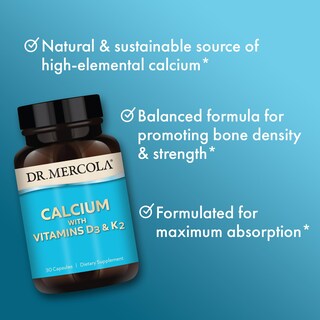 Foto 5 | Foto 5 | Suplemento Dr. Mercola Calcium Con Vitaminas D3 Y K2 30 Cápsulas - Venta Internacional.