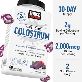 Foto 6 | Foto 6 | Suplemento Force Factor Awesome Colostrum 60 Comprimidos Masticables - Venta Internacional.