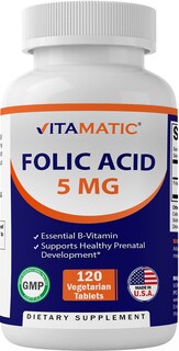 Foto 1 | Foto 1 | Suplemento De Ácido Fólico Vitamático 5 Mg (5000 Mcg) 120 Tabletas - Venta Internacional.