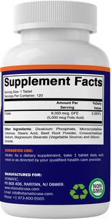Foto 4 | Foto 4 | Suplemento De Ácido Fólico Vitamático 5 Mg (5000 Mcg) 120 Tabletas - Venta Internacional.