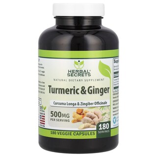 Foto 1 | Foto 1 | Suplemento Herbal Secrets De Cúrcuma Y Jengibre 500 Mg 180 Cápsulas - Venta Internacional.