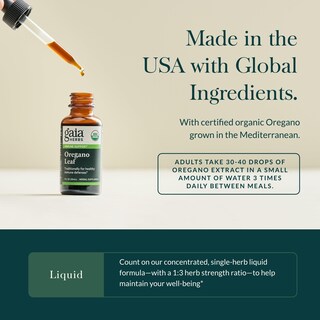 Foto 4 | Foto 4 | Suplemento De Extracto De Hoja De Orégano De Gaia Herbs, 30 Ml, Apoyo Inmunológico - Venta Internacional.