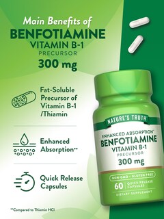 Foto 5 | Foto 5 | Suplemento Nature's Truth Benfotiamina 300 Mg 60 Cápsulas - Venta Internacional.