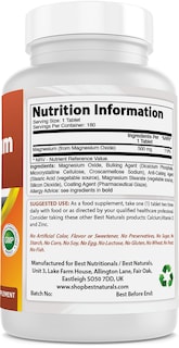 Foto 2 | Foto 2 | Suplemento Best Naturals De Óxido De Magnesio 500 Mg 180 Comprimidos - Venta Internacional.