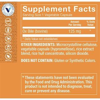 Foto 3 | Foto 3 | Suplemento The Vitamin Shoppe Ox Bile 125 Mg 100 Cápsulas - Venta Internacional.